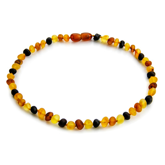 Amber Teething Necklace, Multi, Unpolished (Raw)