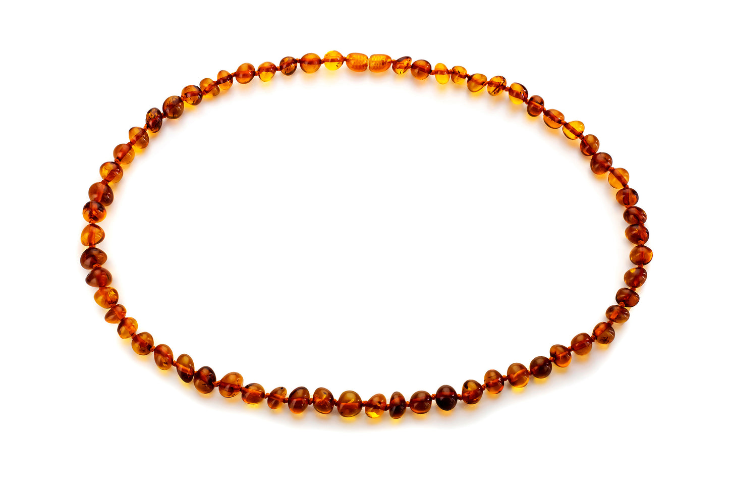 Amber Necklace for Adults, Cognac, Polished