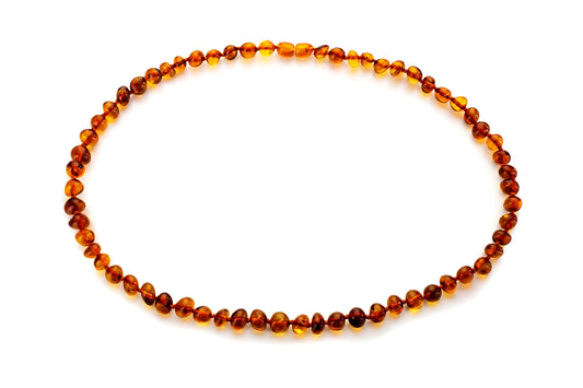 Amber Necklace for Adults, Cognac, Polished