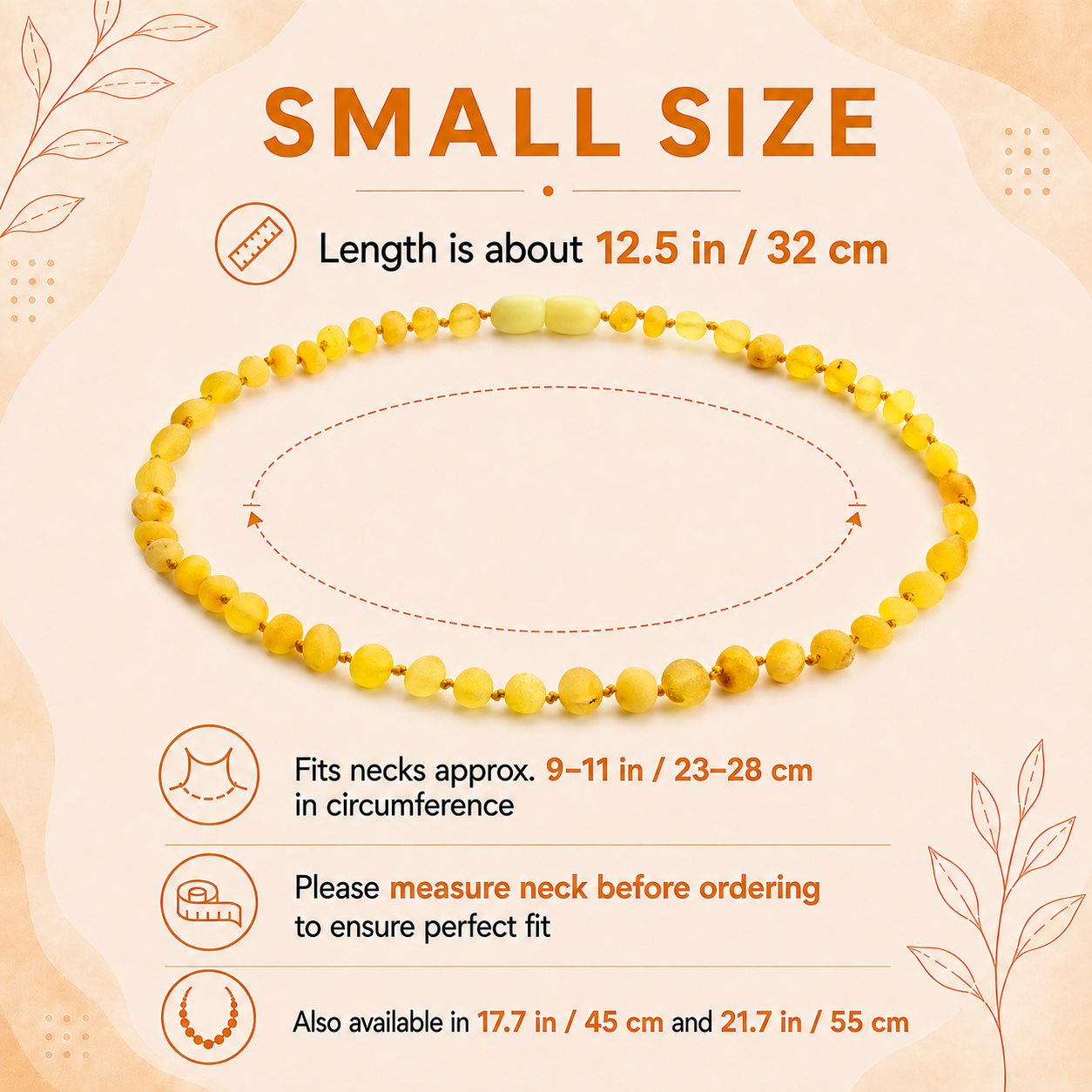 Amber Teething Necklace, Butterscotch, Unpolished (Raw)
