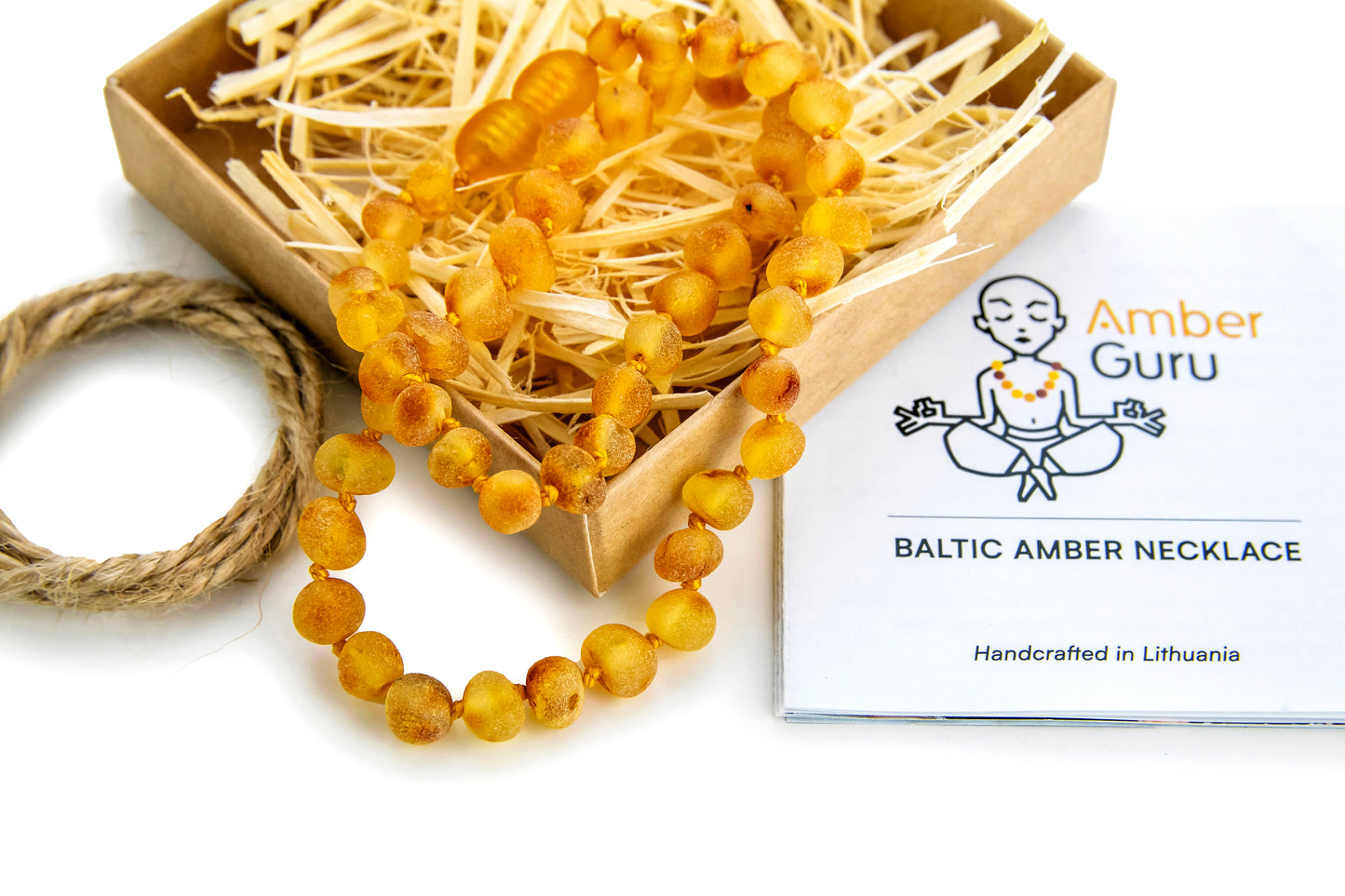 Amber Teething Necklace, Honey, Unpolished (Raw)