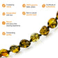 Amber Teething Necklace, Green, Polished
