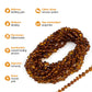 Infographic with a Bunch of Necklaces Showing Benefits of Amber Guru Cognac Baltic Amber Teething Necklaces with Polished Beads